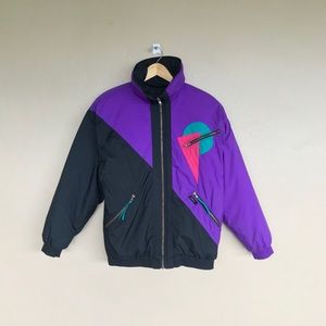 Vintage neon ski jacket coat